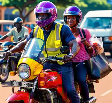 Motards de Super wewa en plein trajet dans la ville de Kinshasa