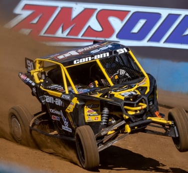 Side by Side Racing on Dirt Track