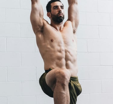 a man doing a yoga pose