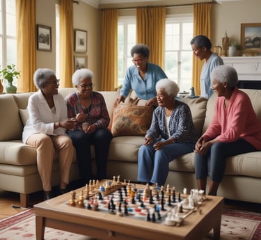 Six women pose confidently in front of a vibrant, colorful mural depicting large floral designs. The background consists of pink, green, and red hues. Each woman is dressed in stylish, contemporary outfits, ranging from white dresses to casual tops and pants. Their expressions and poses convey a sense of strength and empowerment.
