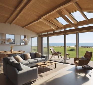 The image features a storefront at night, prominently displaying a sign with the words 'Happy Address' and 'Vacation Rentals' in bright yellow letters on a red background. Below, a large advertisement with the slogan 'Happy Address is where you feel happy' is visible, alongside logos of companies such as TripAdvisor, Airbnb, and Expedia.