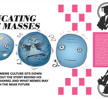 A page from the Meme Insider interview with LIMC. It has imagery of three plaets and LIMC graduate