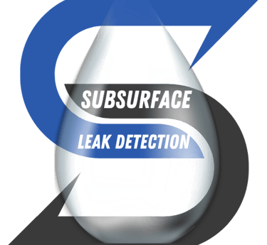 Subsurface leak detection colorado logo with a water drop