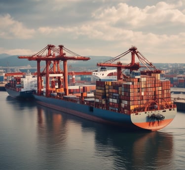 A wooden crate containing six partially ripe papayas with a mix of green and yellow skin arranged neatly. Adjacent to this crate is another box with two large green soursops featuring a bumpy texture.