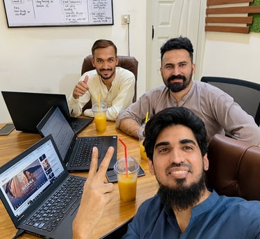 Our team in the office helping attorneys