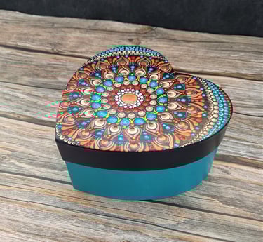 a decorative box with a colorful design on it
