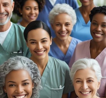 a group of people in scrubs and scrubs