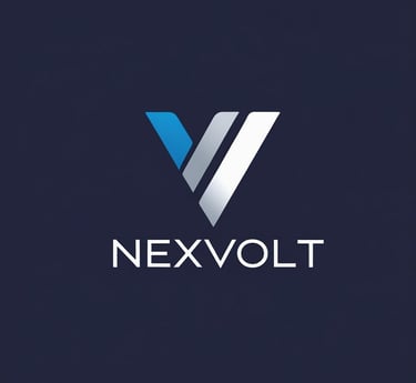 a nexvolt logo with the letter v