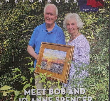 Bob & Jo Anne Spencer Fredericksburg Neighbors cover featuring from their gallery art collections