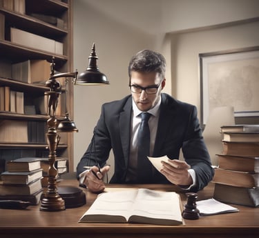 a grassy field with a lake and mountains in the background