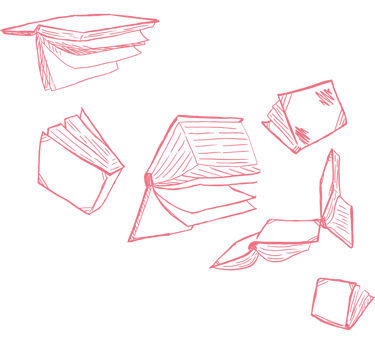 Motif décoratif livres - Wendy Baqué, chroniqueuse littéraire.