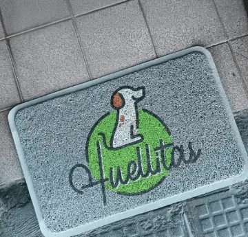 Felpudo personalizados con logo veterinaria pet shop huellitas