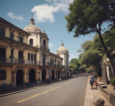 A scenic view of a tourist driver vehicle ready for passengers.