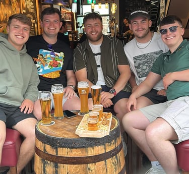 Having a good time at the Burscough Street Bier Haus