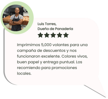 Cliente satisfecho con impresión de volantes publicitarios para campaña de descuentos en Lima – Peruimpress