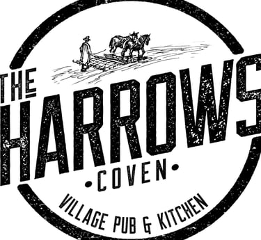 the harrows tavern's logo on the front of the tavern