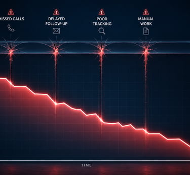 graph showing business losing revenue due to various unattended opportunities