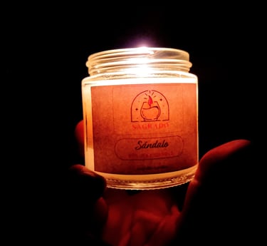 Scent soy wax candle in the dark