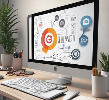 Modern office team collaborating on digital marketing strategies