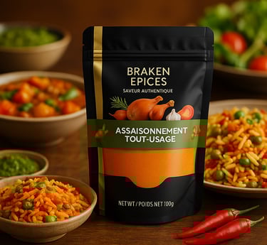 Braken Épices – Assaisonnement tout-usage africain, mélange d’épices camerounaises 100 % naturelles