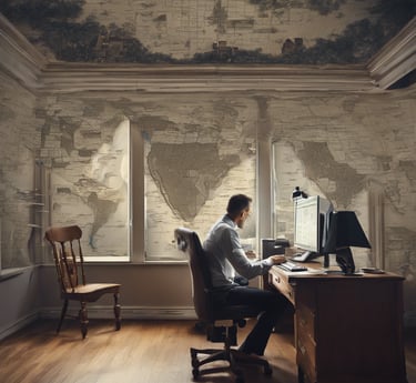 a laptop computer sitting on top of a table