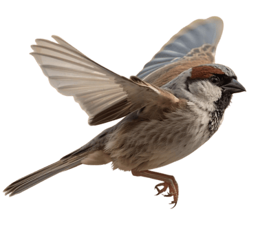 sparrow flying high, their website is seen from good seo