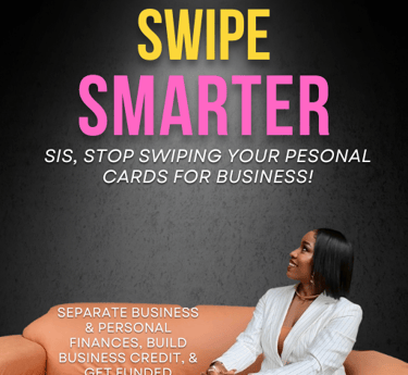 Swipe Smarter Ebook cover explaining to my women entrepreneurs tired of using personal for business