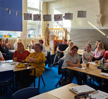 Community of people in a workshop
