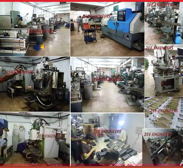 a variety of machines and machinery in a factory