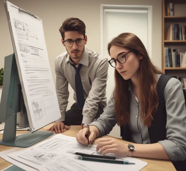 A focused student receiving online consultation for thesis writing support.