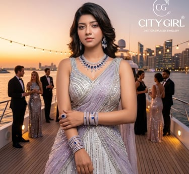 City Girl 18Carat Gold Plated - Anti-Tarnish Bridal Bangles Sets for Women with CZ - CityBangles.com