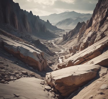 A professional geologist examining rock samples in a natural outdoor setting.