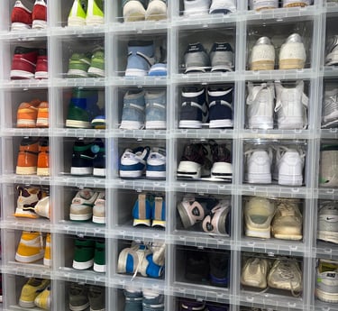 Sneaker organization to maximize closet space