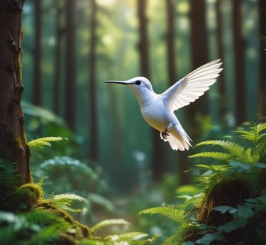 A serene natural scene blending water, forest, and cosmic elements symbolizing holistic healing.