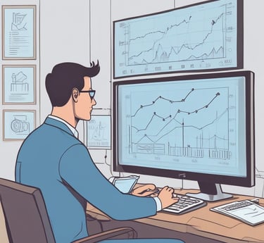 A local shop owner consulting with a friendly web agency professional in a cozy office.