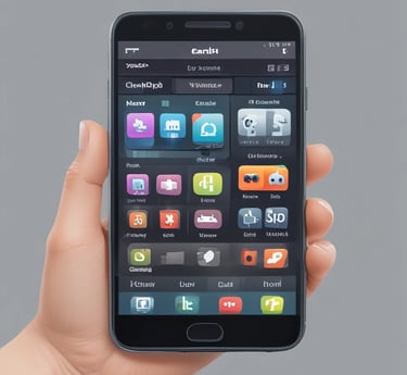 A diverse team collaborating over laptops in a bright, modern office with blue accents.