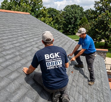 BGK Handy Services team member on a residential job site in Lima Ohio, professional work, bright daytime