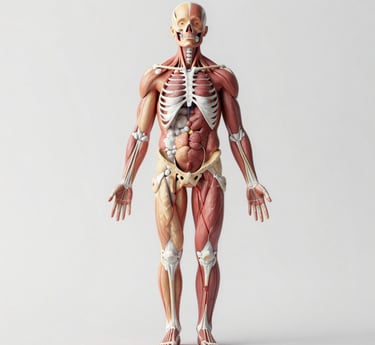 A warm, inviting workspace with medical books, a laptop displaying a medical blog, and a cup of coffee.