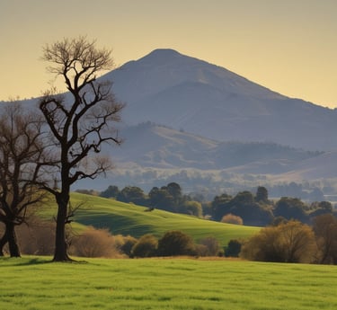 A crisp view of Mount Diablo rising behind the Diablo Autohaus shop on a clear day.