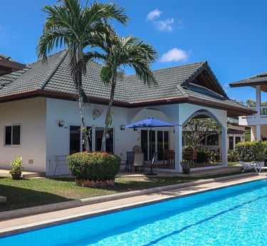 Private pool villa rental at Yanui Apartments Phuket with tropical garden near Rawai Beach
