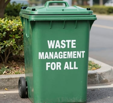 A clean, minimal layout of a professional waste management document page with green accents.