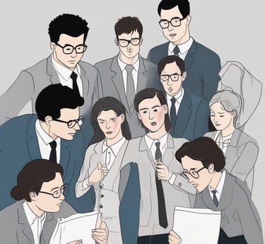 A diverse team smiling and collaborating around a table, showing positive energy and connection.