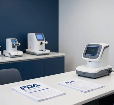 Professional team collaborating over regulatory documents in a modern office setting.