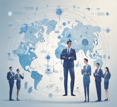 A diverse group of entrepreneurs and investors collaborating in a modern office space with Australian city skyline visible through large windows.