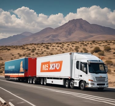 A team of logistics professionals coordinating shipments with global maps and transport icons in the background.