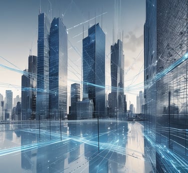 Modern office workspace with diverse team collaborating over digital devices.