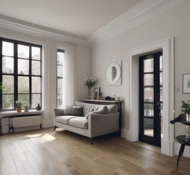 A friendly Redwood Property Lettings agent assisting a tenant with paperwork in a bright London apartment.