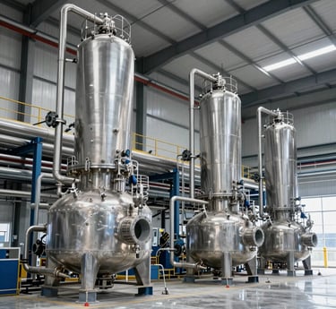 Modern industrial recycling facility with advanced machinery at Al-Afja Recycling Hub.