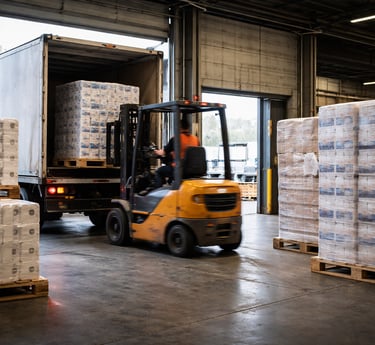 Camión cargando papel