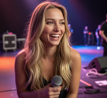 Lena SOLARI micro en main